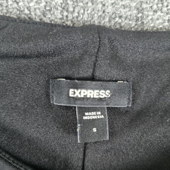 Express Crew Neck Cap Sleeve Tie Wrap Mini Sheath Dress Women's Size Small Black - Picture 3 of 7